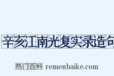 辛亥江南光复实录造句是什么意思的图片